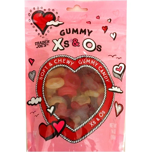TJ's Trader Joe's Soft and Chewy Gummy Candy in X's & O's (Pack of 1)