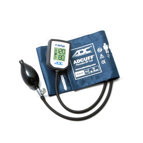 ADC 7002 E-sphyg Digital Pocket Aneroid Sphygmomanometer Blood Pressure Monitor, Reusable BP Cuff, Adult, Navy