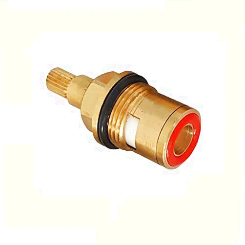 BE-TOOL Ceramic Disc Cartridge Valve 20 Gears Replacement Tap Valve Brass Tap Cartridge Replacement for Bathroom or Kitchen (D-type Single Thread)