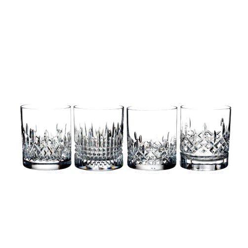 Waterford Lead Crystal Short Stories Lismore Evolution Double Old Fashioned, Set of 4,12 fluid ounce