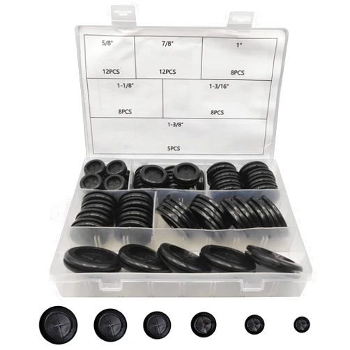 Boatsea 53 PCS 6 Size Rubber Grommets for Wiring, Double Sided Round Rubber Hole Plug, Firewall Grommet Rubber Hole Plugs, Drill Hole Sizes of 5/8