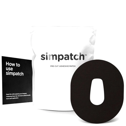 SIMPATCH Adhesive Patch for Dexcom G6 - Pack of 25 - Multiple Colors Available (Black)