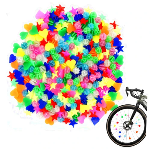MVVM Bike Spoke Decorations for Kids,432pcs Bike Wheel Spoke Accessories in The Dark Plastic Clip Beads Colorful Bicycle Decorations That Make Noises DIY Installation Possible for Girl Boy