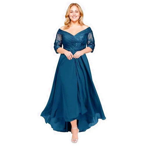 ASDW Plus Size Mother of The Bride Dresses for Wedding Off Shoulder Mother of Groom Dress V Neck Formal Evening Gowns
