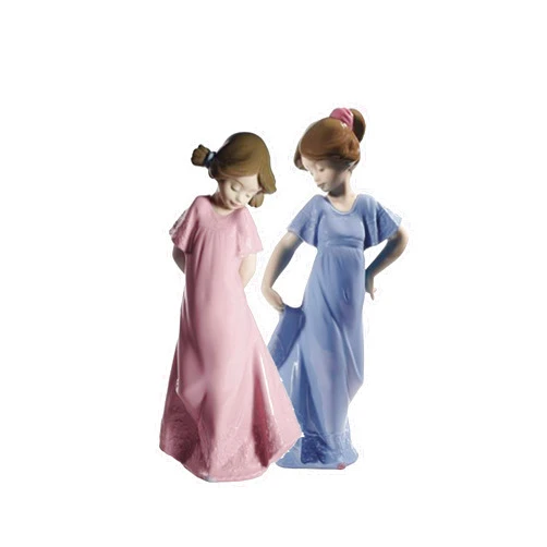 LLADRÓ Nao by Lladro Collectible Porcelain: Special ColorSplash Edition - Set of 2 Figurines paired together: HOW PRETTY and SO SHY - 