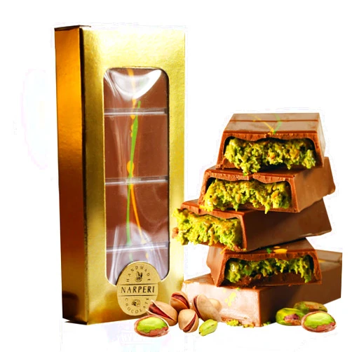 Narperi 2 PACK - Narperi Dubai Chocolate Bar (total 7 oz) Handmade with Premium Pistachio Cream, Finest Belgian Milk Chocolate and Crispy Kunafah