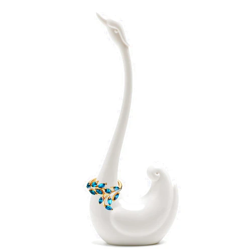 Xukoluy Swan Ring Holder Jewelry Organizer Ring Display Stand for Jewelry and Rings, Engagement Ring and Wedding Band Display