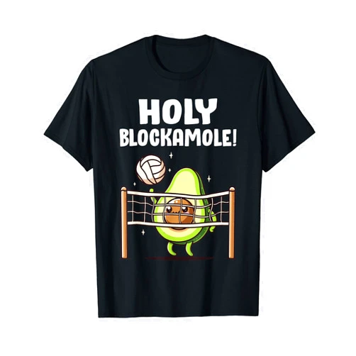 Avocado Fruit and Vegetables Lover Holy Blockamole Avocado Volleyball Player Guacamole T-Shirt