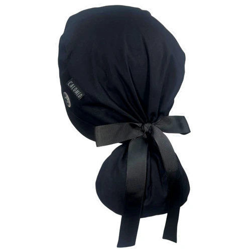 CALOMED Scrub Cap for Women and Men, Ponytail Scrub Caps, Working Hat, Head Cover with Ribbon Ties and Buttons, Long Hair