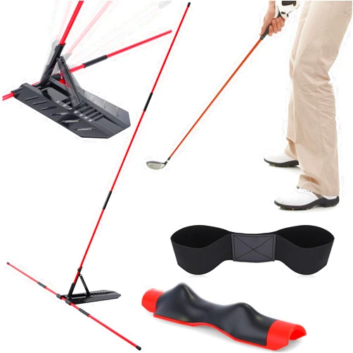 JolliLudo Golf Alignment Sticks and Swing Trainer with Angle Holder for Aiming Putting Aid Arm Band Trainer Enhance Strength, Precision, and Swing Technique Golf Practice Tools for Posture Correct