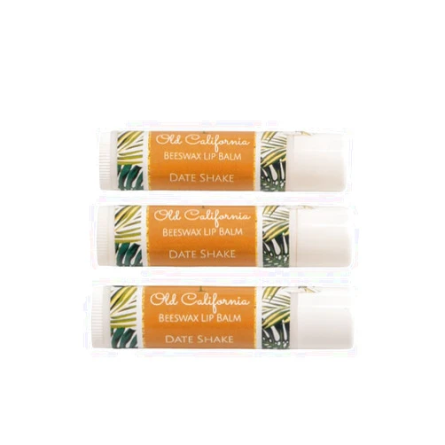 Old California Botanicals Beeswax Date Shake Vanilla Aromatherapy Lip Balm Chapstick Vegetarian Natural Essential Oils Conditioning Bulk 3 Count Pack Easter Basket Shower Party Favor (0.15 ounce)