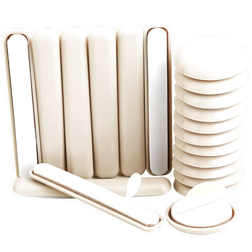 Liyic 20 Combo Pack Self-Stick Furniture Sliders for Carpet,12 PCS 1-11/16 inch Self Adhesive Furniture Glides & 8-Pack 1/2