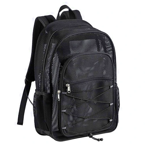 COVAX Heavy Duty Mesh Backpack, See Through College Mesh Backpack, Semi-transparent Bookbag with Bungee and Comfort Padded Straps for Commuting, Swimming, Beach, Outdoor Sports