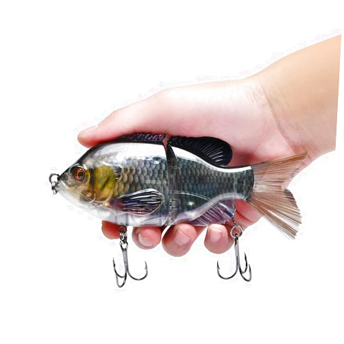 SENYUBBY 5.9-10in Multi Jointed Swimbait Fishing Lures Bait,2 4 8 9 Segment Big Giant Sinking Fishing Bass Lures,Crankbaits Swimbaits with Treble Hook (5.9in,1.94oz-Color H)