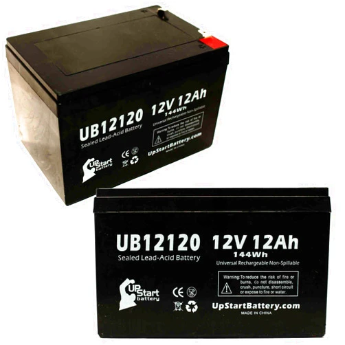 Upstart Battery 2 Pack Replacement for Pm Battery LA12120 Battery - UB12120 Universal Sealed Lead Acid Battery (12V, 12Ah, 12000mAh, F1 Terminal, AGM, SLA) - Includes 4 F1 to F2 Terminal Adapter - APC Smart-UPS 1000