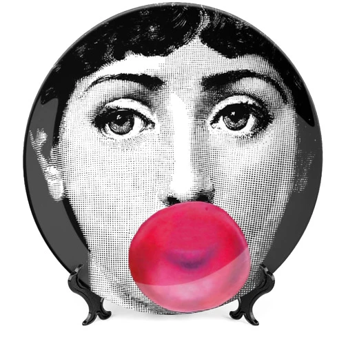 Aevumcera 8 Inch Wall Decorative Plate, Lina Cavalieri Plate, Mysterious Face Plate Wall Hanging Decoration,Including Bracket and Special Spring Hook