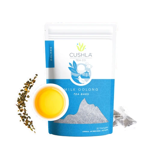 CUSHLA Taiwanese High Mountain Milk Oolong Tea Bags - Xin Qing Milk Oolong Tea - Jinxuan Oolong Loose Leaf Milk Tea - 20ct Makes 40 Cups Of Tea