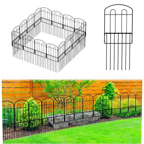 NANANARDOSO 15 Pack Decorative Garden Fence No Dig Fencing,30in (H) x 15.7ft (L) Rustproof Metal Wire Panel Border,Coated Metal Landscape Wire Border Folding Patio Fences Flower Bed Fencing Animal Barrier for Dog
