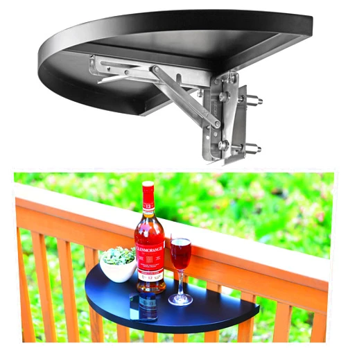 Hulave 304 Stainless Steel Deck Railing Adjustable Railing Folding Table, 10.5