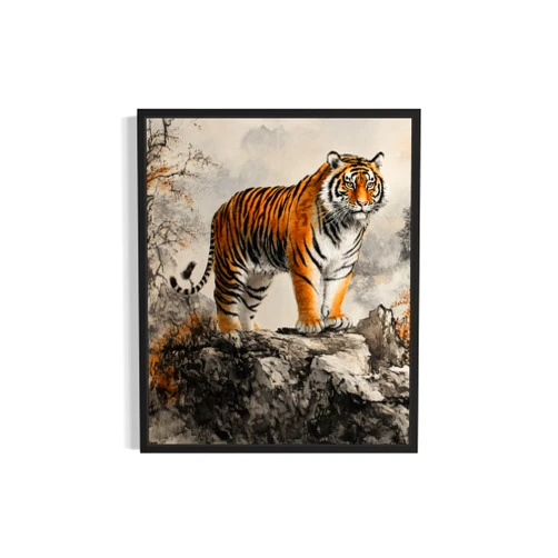 Aj decor Siberian Tiger Art Print Poster, Wildlife Animal Nature Painting Photo Pictures Bathroom Living room Bedroom Decor 129 (Siberian Tiger, 16 x 20 inches, Unframed)