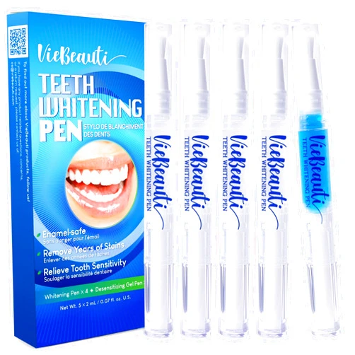 VieBeauti Teeth Whitening Pen Gel: No Sensitivity with Remineralizing Pen, 35% Carbamide Peroxide Removes Teeth Stains for a Bright White Smile Mint