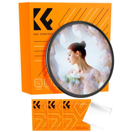 K&F Concept 72mm Kaleidoscope Filter, Special Effects Filter Prism Crystal Glass with Multi Refraction Subjects for Camera Lens