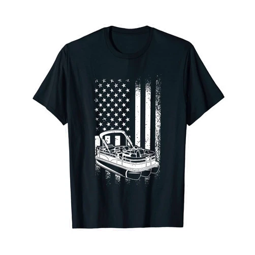 American Tritoon Captain Apparel & Gifts Tritoon Boat Boating - American Tritoon Captain T-Shirt