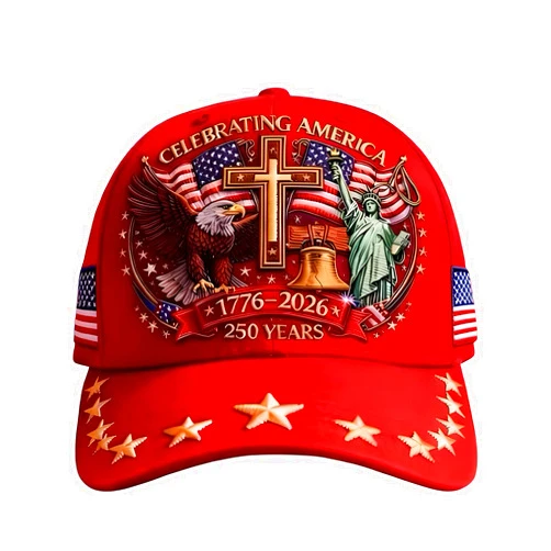 Generic Eagle & Liberty & Cross, United States 250th Anniversary Hat – Adjustable Patriotic Baseball Cap for Men & Women