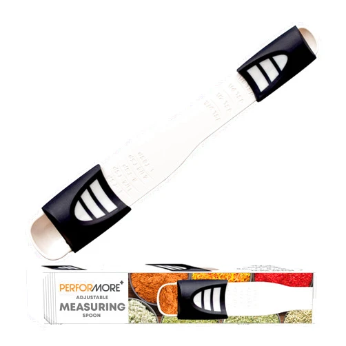 Performore Adjustable Measuring Spoon with Double End Adjustable Scale, 9 Stalls All in One Measuring Spoon, Wide Range of Measurements - Dry and Semi-Liquid Ingredients for Baking, Cooking