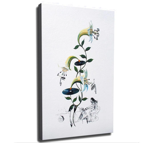 BMWZX The Musical Lys Signed Salvador Dali Poster Canvas Print Wall Art Modern Classroom Kitchen Bedroom Room Aesthetics Decoration Unframed and Framed (framed,20x30 inch)