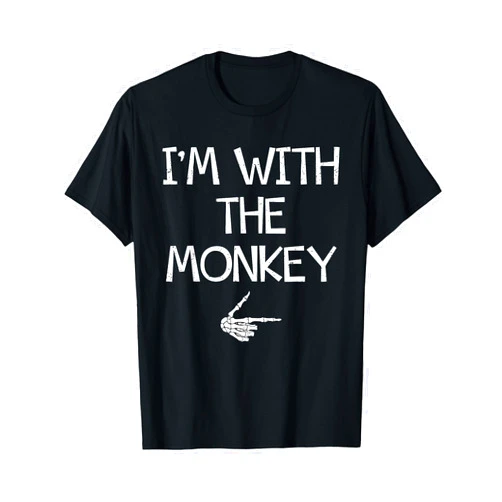 Funny Matching Family Costume Lazy Halloween I'm With The Monkey Easy Halloween Costume Couples Matching T-Shirt
