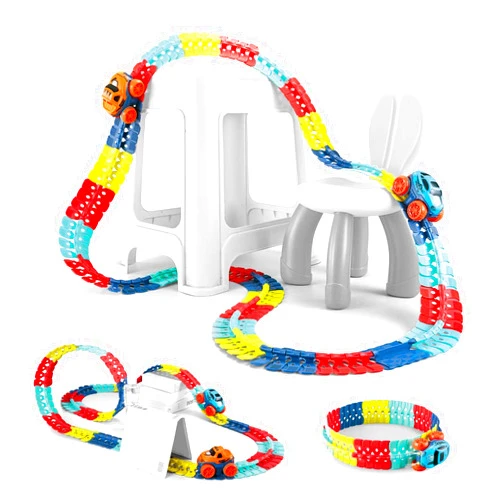 BCWJ NETS 184 pcs Car Track Set Race Track Toys for Boys Kids Christmas Birthday Toys for Boy Kids Toy Birthday, Flexible Changeable Magic Race Car for 3 4 5 6 7 8 9 10 12+Year Old Boys Girls