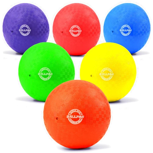 BallFUN Dodgeballs Playground Balls, Dodge Ball Set for Kids & Adults, Bouncing Kickballs Handball for Outdoor & Indoor Games - Includes Pump & Mesh Storage Bag