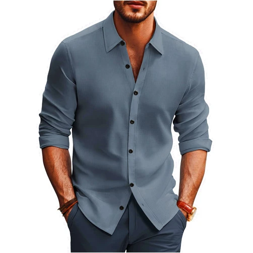 PJ PAUL JONES Mens Long Sleeve Button Down Shirts Wrinkle Free Stretch Untucked Dress Shirts Business Casual Shirt