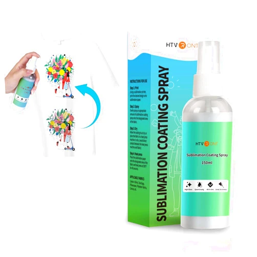 HTVRONT Sublimation Coating Spary for Cotton Shirts 150ml, Sublimation Spray for All Fabric, Canvas, Carton, Pillow, Sublimation Spray Quick Dry & High Gloss, Vibrant Color & Strong Adhesion