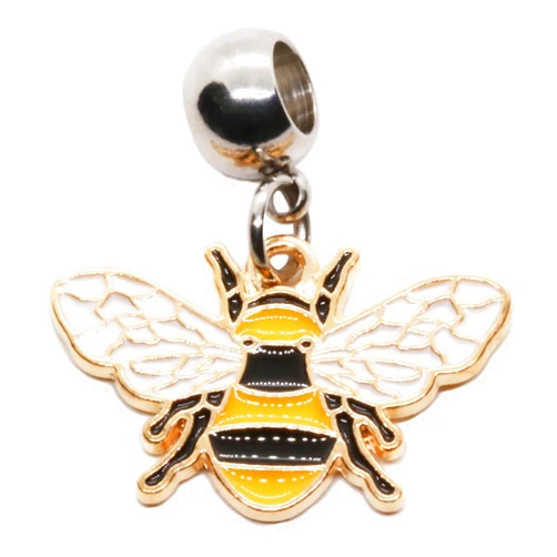 Dave The Bunny Bee Charms - Bee Decor Stainless Steel Connector with Metal Alloy Charm for Elegant Bumblebee Decorations and Bumblebee Decor