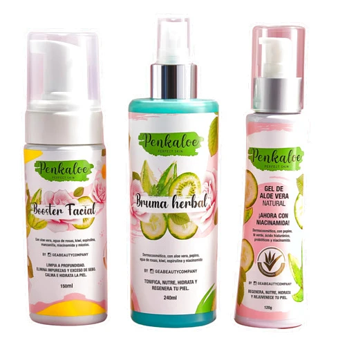 Generic Penkaloe Aloe Skincare Kit | Cuidado Natural para la Piel, Control de Grasa y Mejora de la Apariencia | Aloe Skincare Routine – 3-Step Natural Solution for Fresh, Radiant Skin – Hydrates & Balances