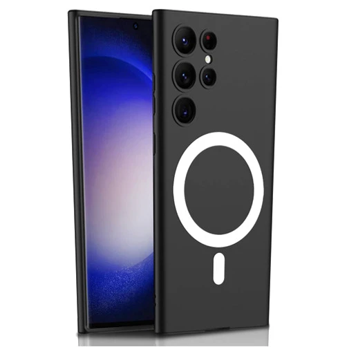 YQODSZ for Samsung Galaxy S23 Ultra Case Magnetic, Compatible with Magsafe Charging Shockproof Flexible TPU Bumper Case Slim Protective Phone Case for Galaxy S23 Ultra - Black