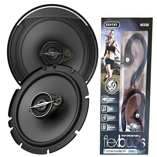Generic Pioneer TS-A1671F 6.5” Round Speakers, 3-Way Coaxial Car Audio Speakers, Full Range, Clear Sound Quality, Easy Installation and Enhanced Bass Response (with FRE Earphone)