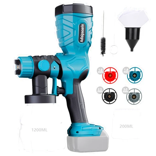 Adisipsoarin 18v Paint Sprayer High Speed for Makita 18v LXT Battery, 2 Containers,Easy to Clean,for House Painting,Furniture(Batteries not Included)