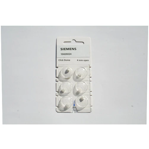 Siemens Click Dome 4 mm Open For RIC Hearing Aids - 6 Domes Each by Estwarkim