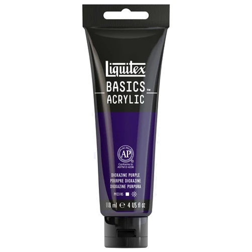 Liquitex BASICS Acrylic Paint, 118ml (4-oz) Tube, Dioxazine Purple
