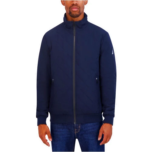 Nautica Men's Lightweight Quilted Bomber Jacket – Mechanical Stretch Wind & Water-Resistant