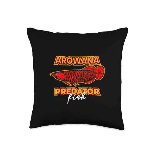 Carnivorous Freshwater Fish Or Symbol Of Luck Arowana Predator Fish Large Pet Fish Arowana Throw Pillow