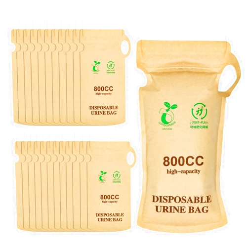 Sunlive Disposable Urine Bags, 100% Compostable Unisex Urinals, 800ML Emergency Toilet for Car,Portable Toilet with Superior Absorbent Pad Suitable for Camping,Traffic Jams, Pregnant, Patient