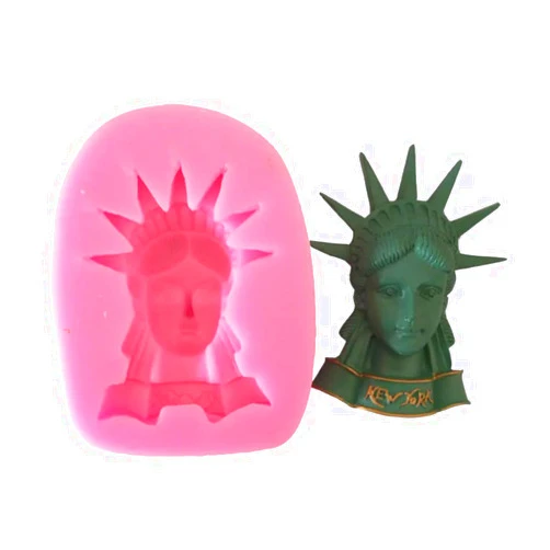 DNHUYENVK New 2024 Statue of Liberty Head, Goddess Cake Decoration Mold Handmade Soap Scented Candle Candy Molds Chocolate Mould Tray Mold Decoration Kitchen Accessories Creative Gift, As Pic