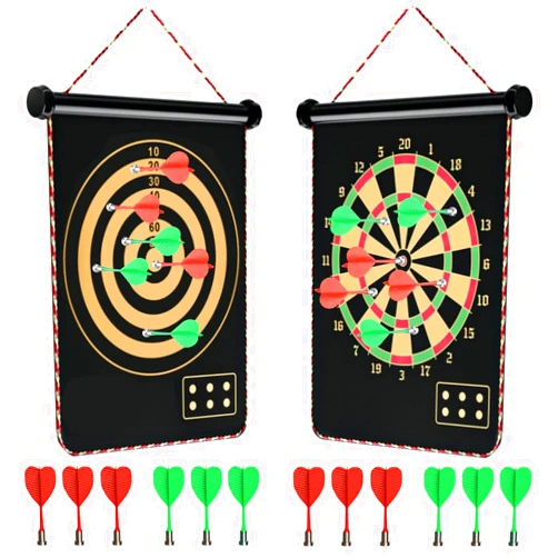 RIXINC Magnetic Dart Board for Kids and Adults with 12 Safe Darts, Indoor Outdoor Double Sided Dart Board Games, Toys Gifts for Teenage Boys Girls Age 6 7 8 9 10 11 12 13 14 15 16 Years