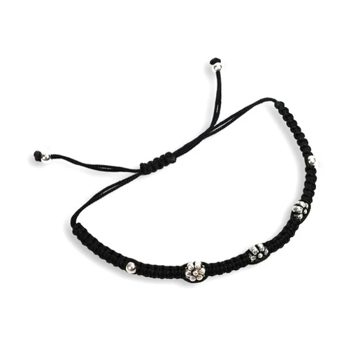 CHOTTEY LAL AND SONS 925 Sterling Silver Evil Eye Adjustable Bracelet Cum Anklet