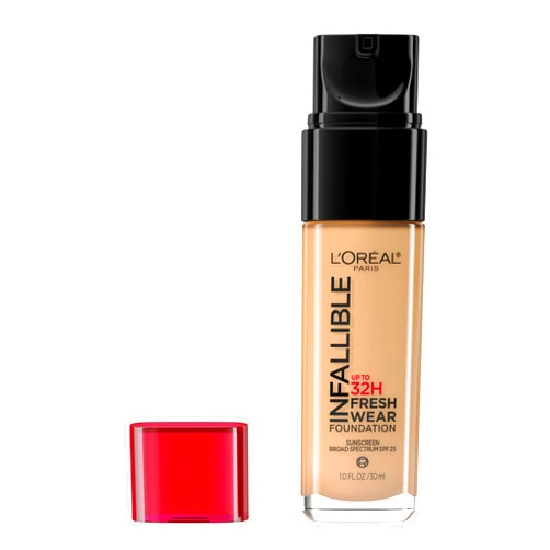 L'Oreal Paris Makeup Infallible Up to 32 Hour Fresh Wear Lightweight Foundation, 455 Natural Buff, 1 Fl Oz, Packaging May Vary