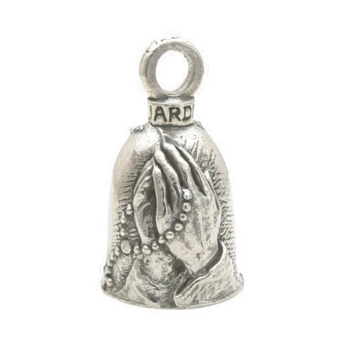 Guardian Bell Religious Good Luck Bell w/Keyring & Black Velvet Gift Bag | Motorcycle Bell | Lead-Free Pewter | Made in USA